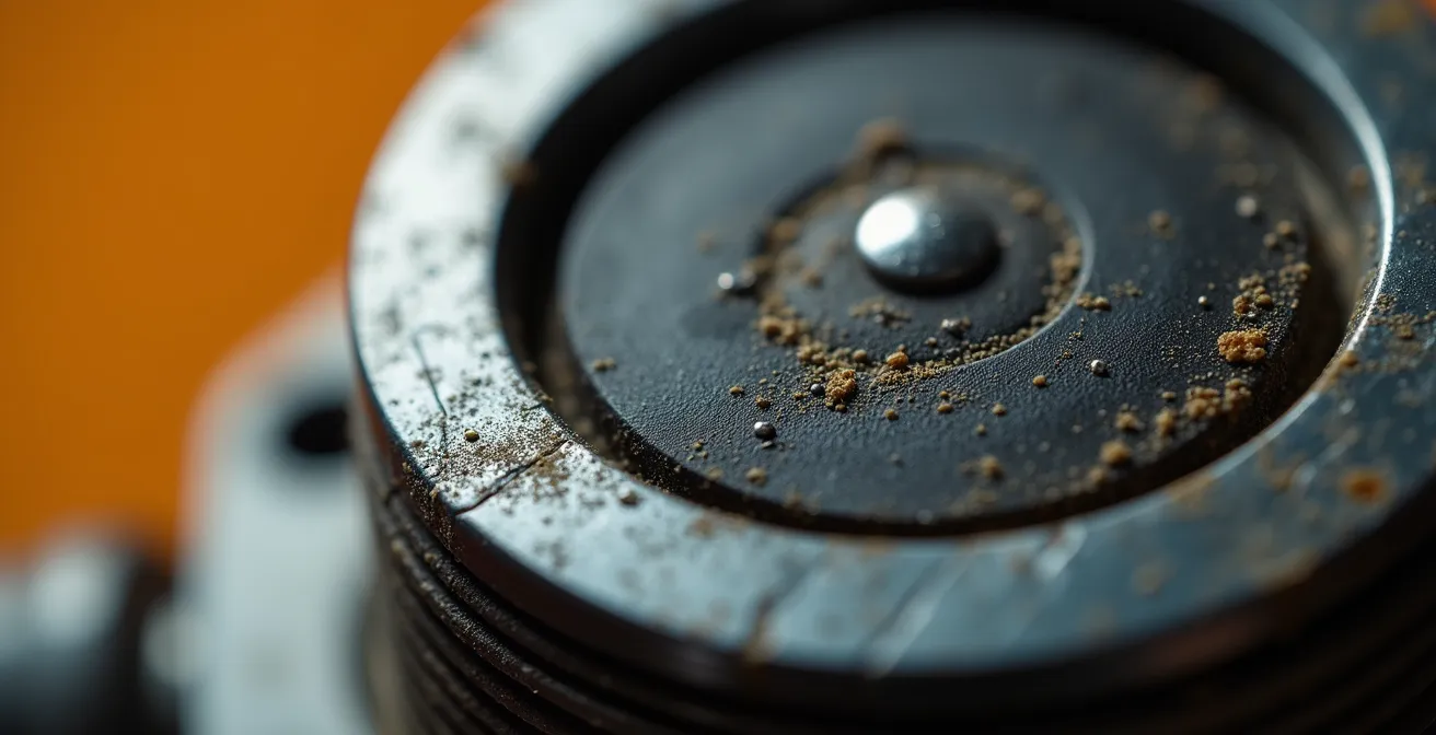 Vue macro détaillée d'un capteur de pression de fond de trou avec effets de lumière industrielle