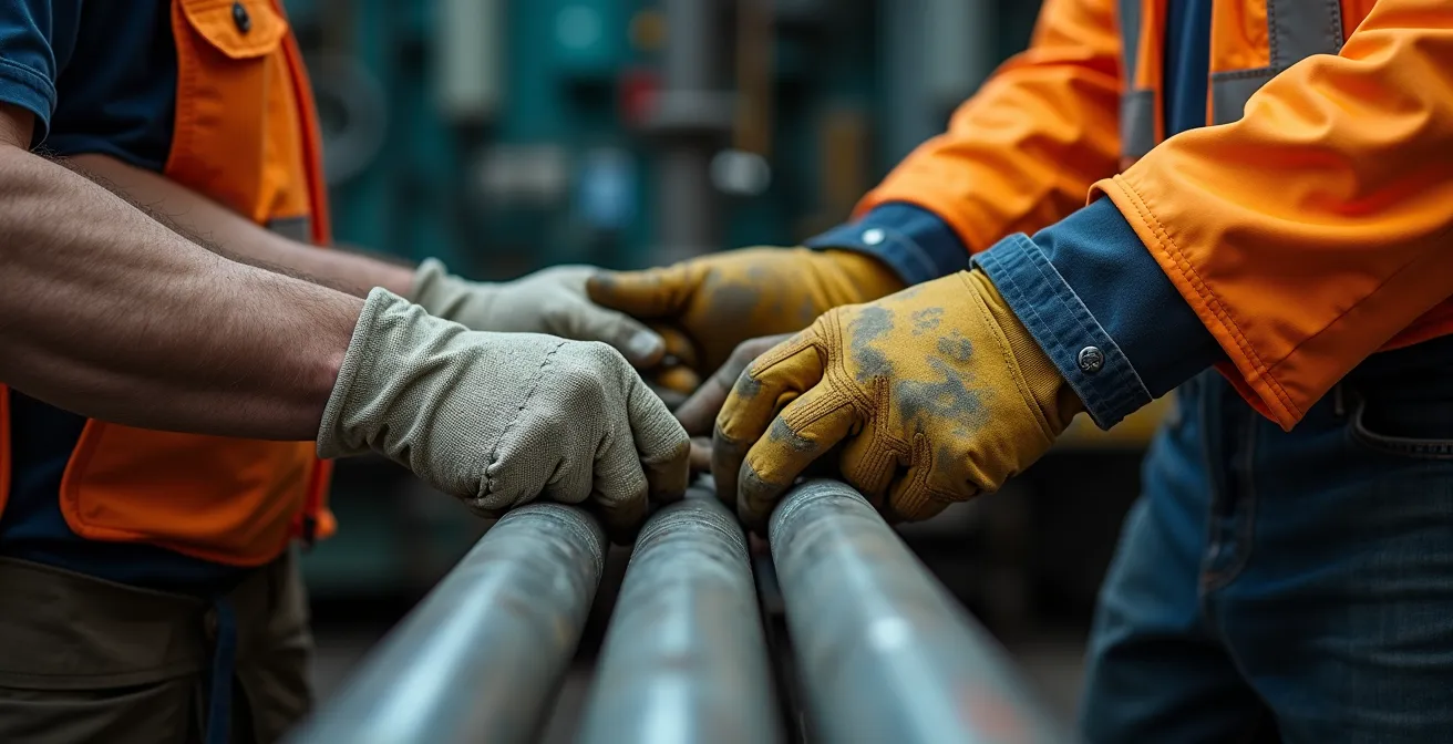Session de formation où un formateur explique l'origine d'une règle de sécurité à travers une histoire vécue