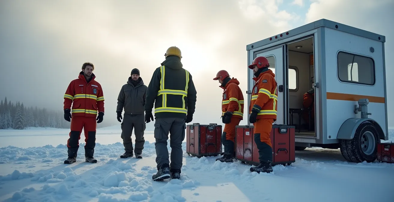 Exercice de simulation de crise en conditions hivernales canadiennes