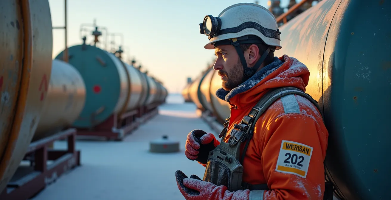 Réservoirs de carburant sur site de forage dans l'environnement nordique canadien