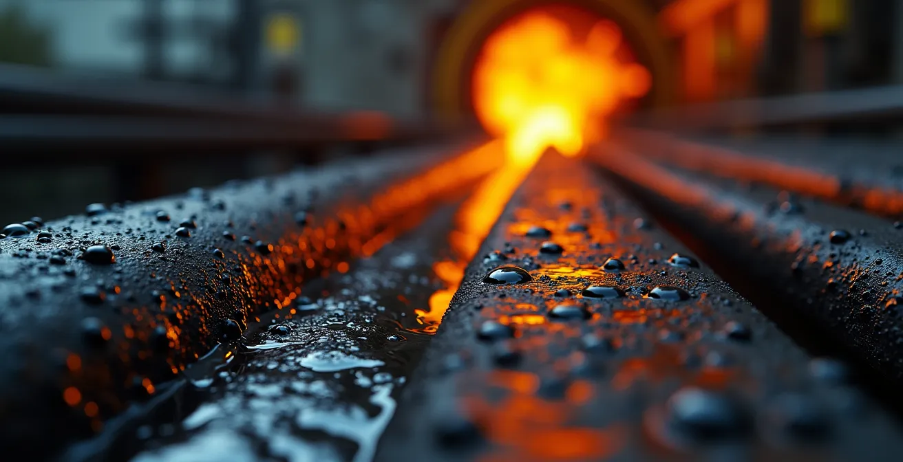 Coupe transversale souterraine montrant le système SAGD avec puits jumeaux et chambre de vapeur