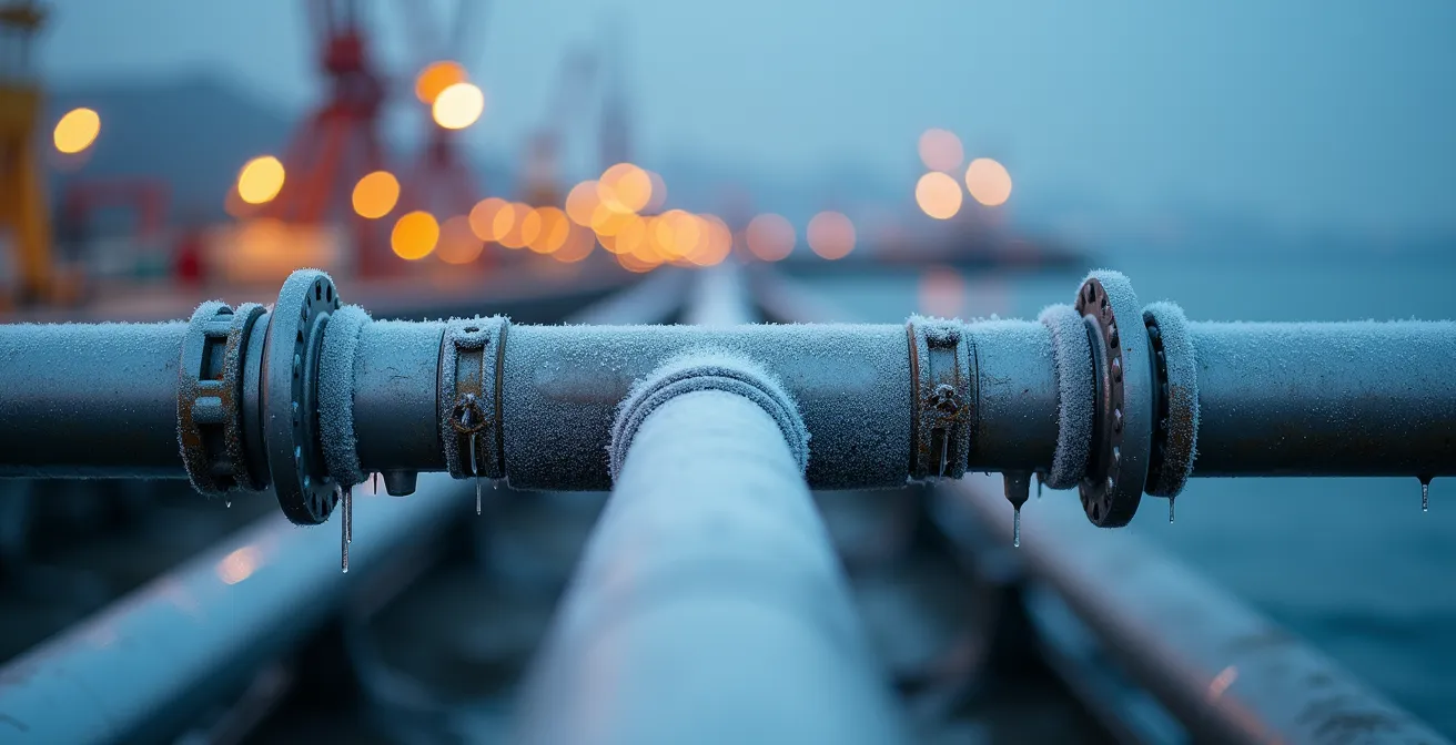 Terminal de gaz naturel liquéfié moderne sur la côte pacifique canadienne avec navire-citerne